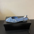 CHANEL slingbacks light blue denim
