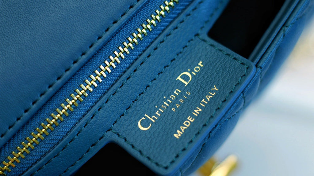 DIOR CARO MINI BAG 20 IN COBALT BLUE CALFSKIN