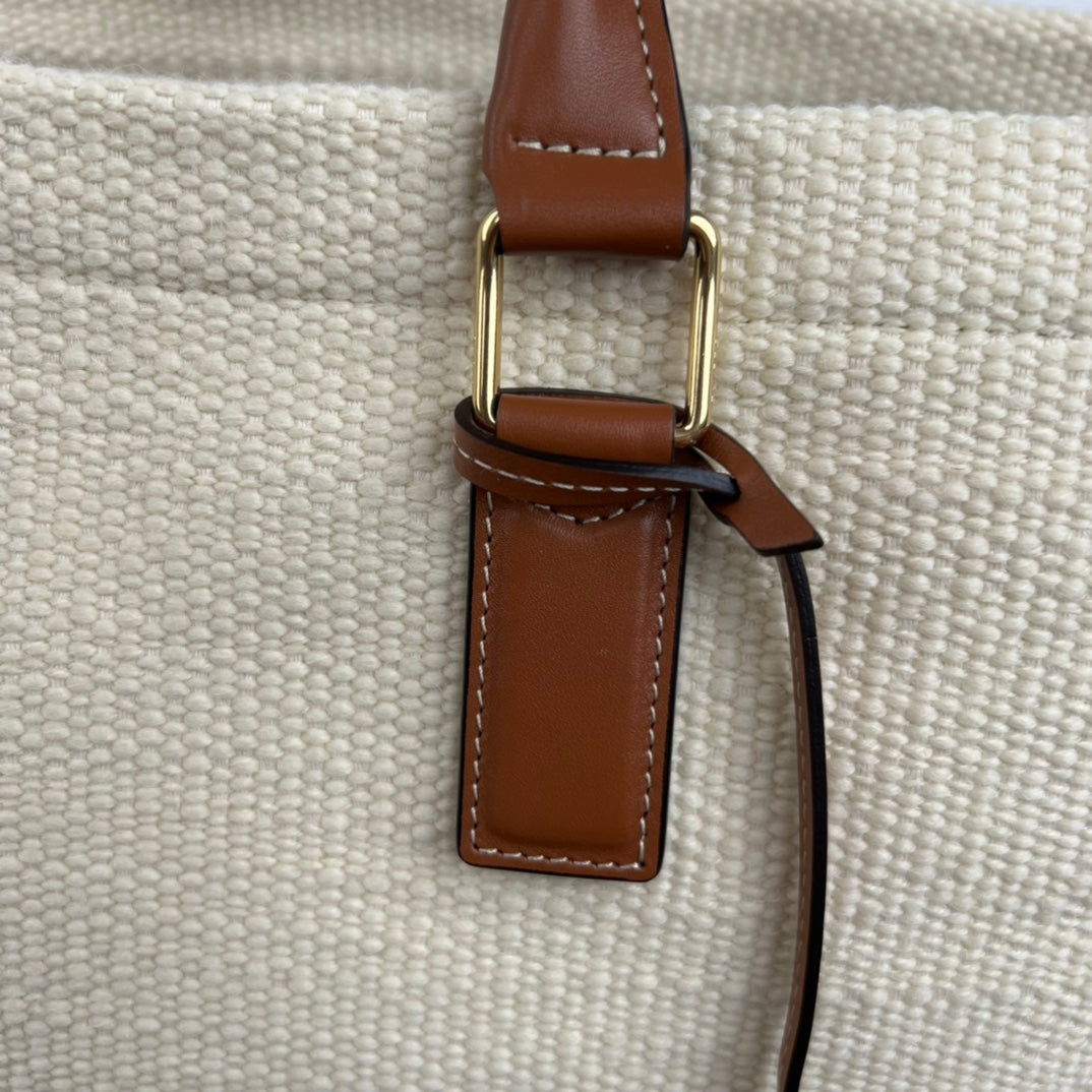 CELINE CABAS 44 PRINTED CANVAS WHITE YELLOW TOTE