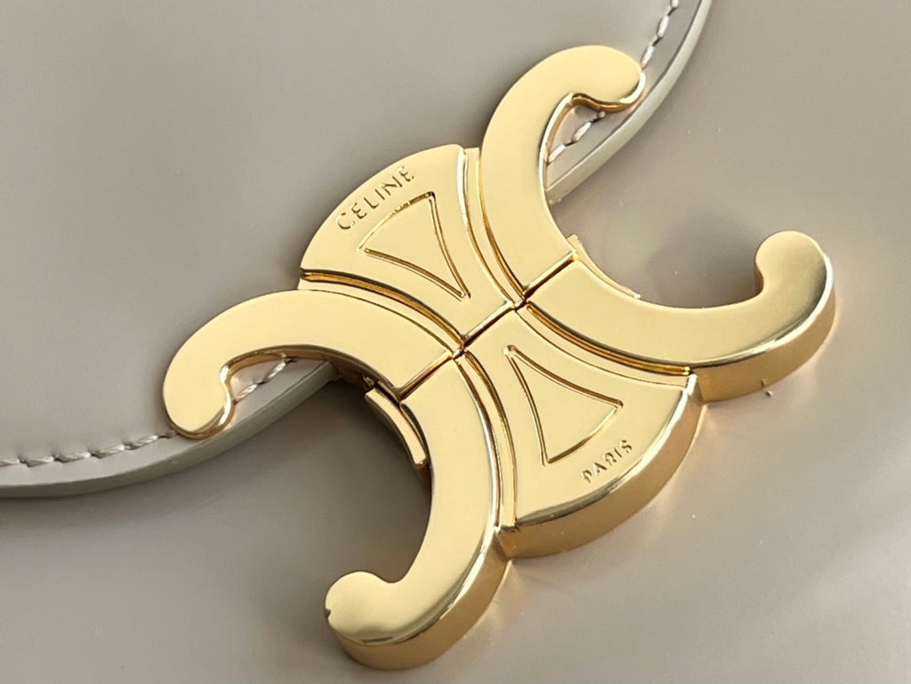 CELINE BESACE TRIPHOME 24 BEIGE CREAM GLOSSY CALFSKIN