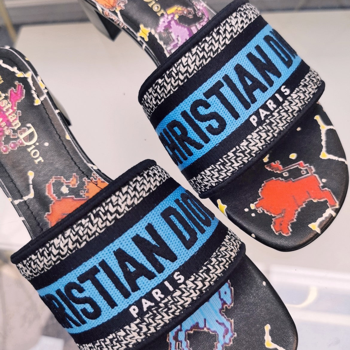 DIOR CD Mule Dway Heeled Slide 45mm Style 37