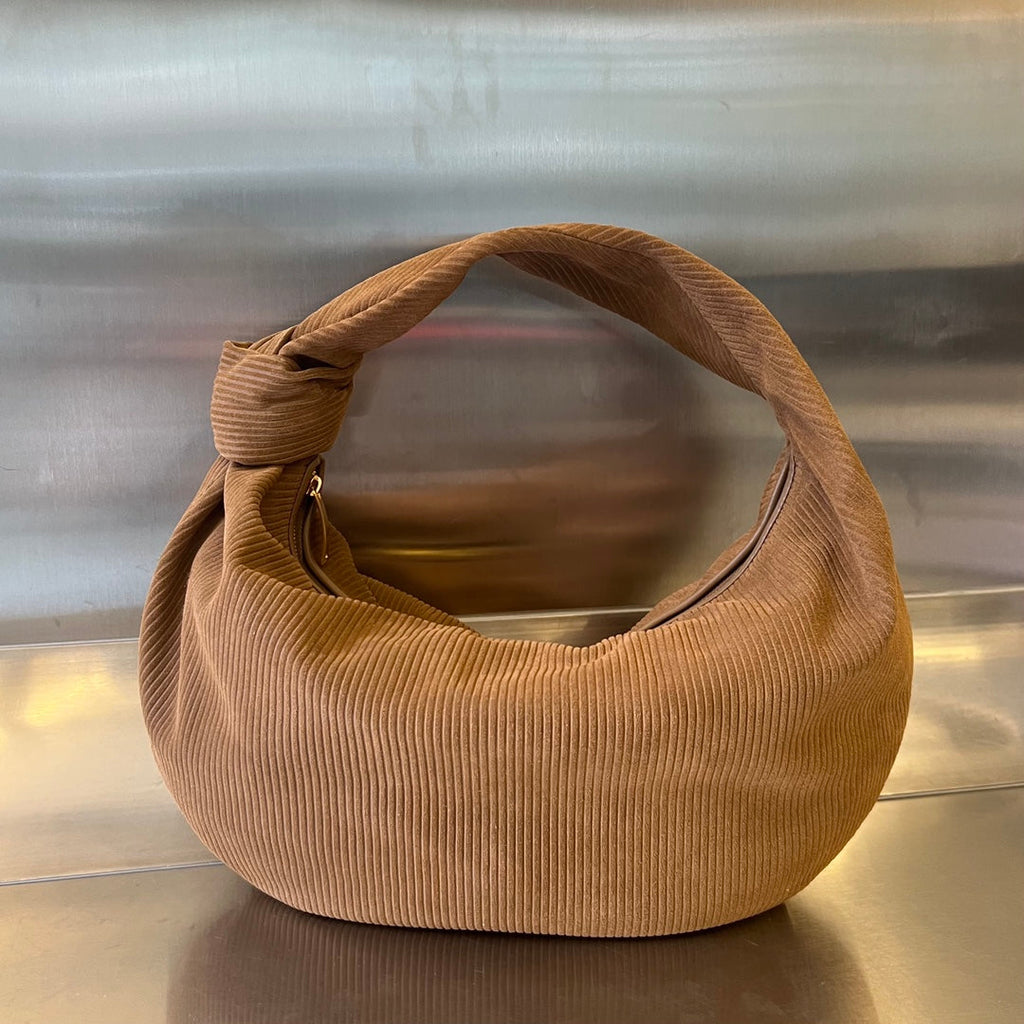 BOTTEGA VENETA SMALL JODIE 48 BROWN CORDUROY FABRIC