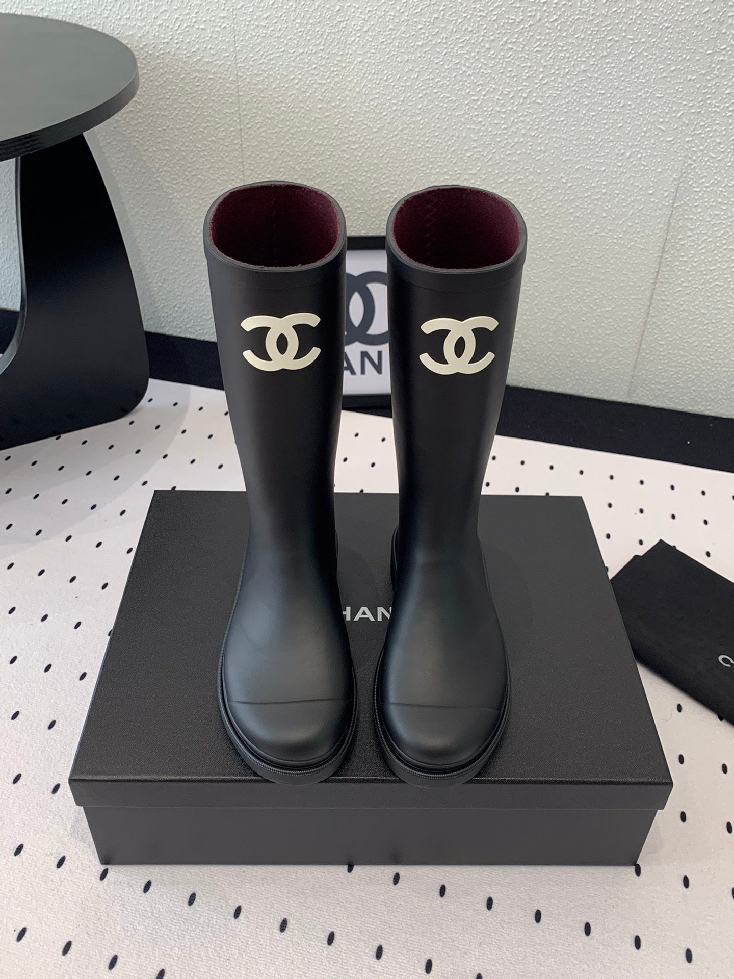CHANEL rainboot  black coler