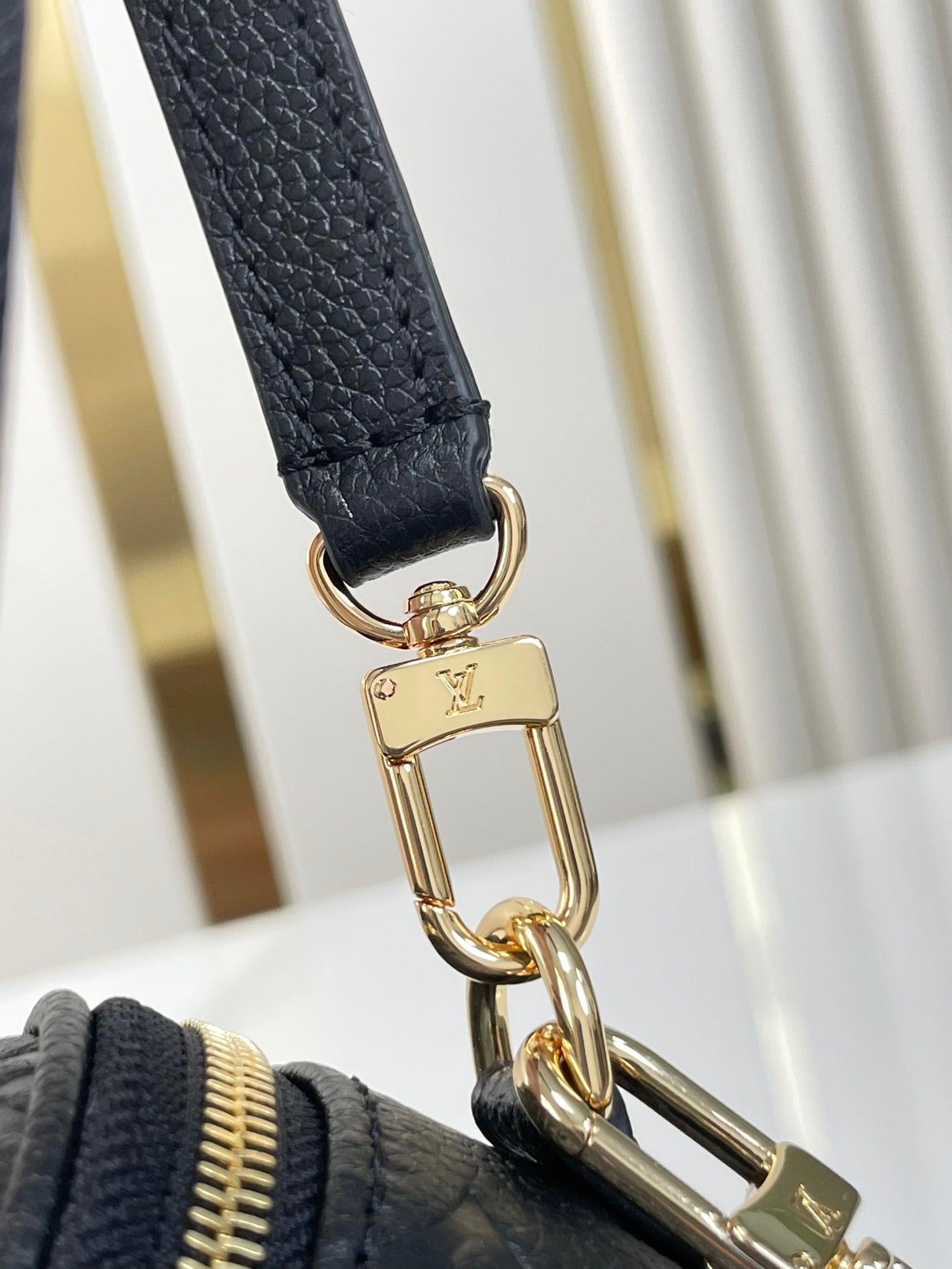 LOUIS VUITTON MINI BUMBAG 17 IN BLACK MONOGRAM EMPREINTE LEATHER GOLD HARDWARE
