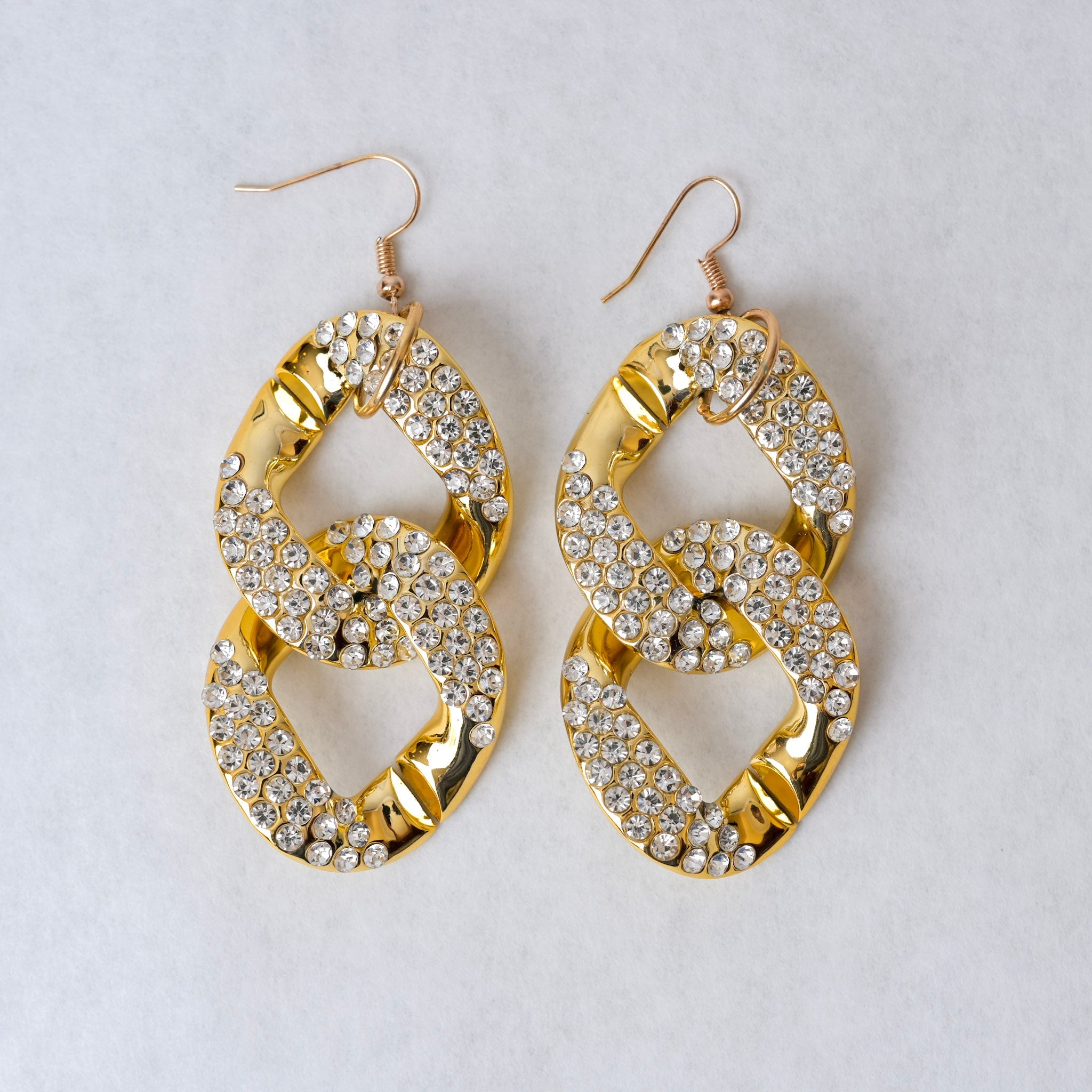 Large Studded Chain Earrings