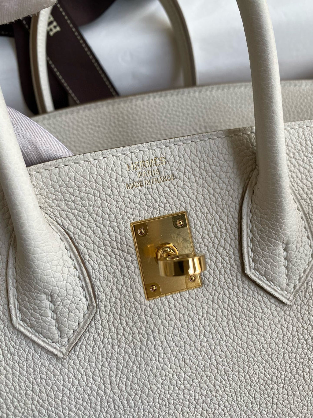 HERMES BIRKIN 25CM CREAM TOGO LEATHER GOLD HARDWARE