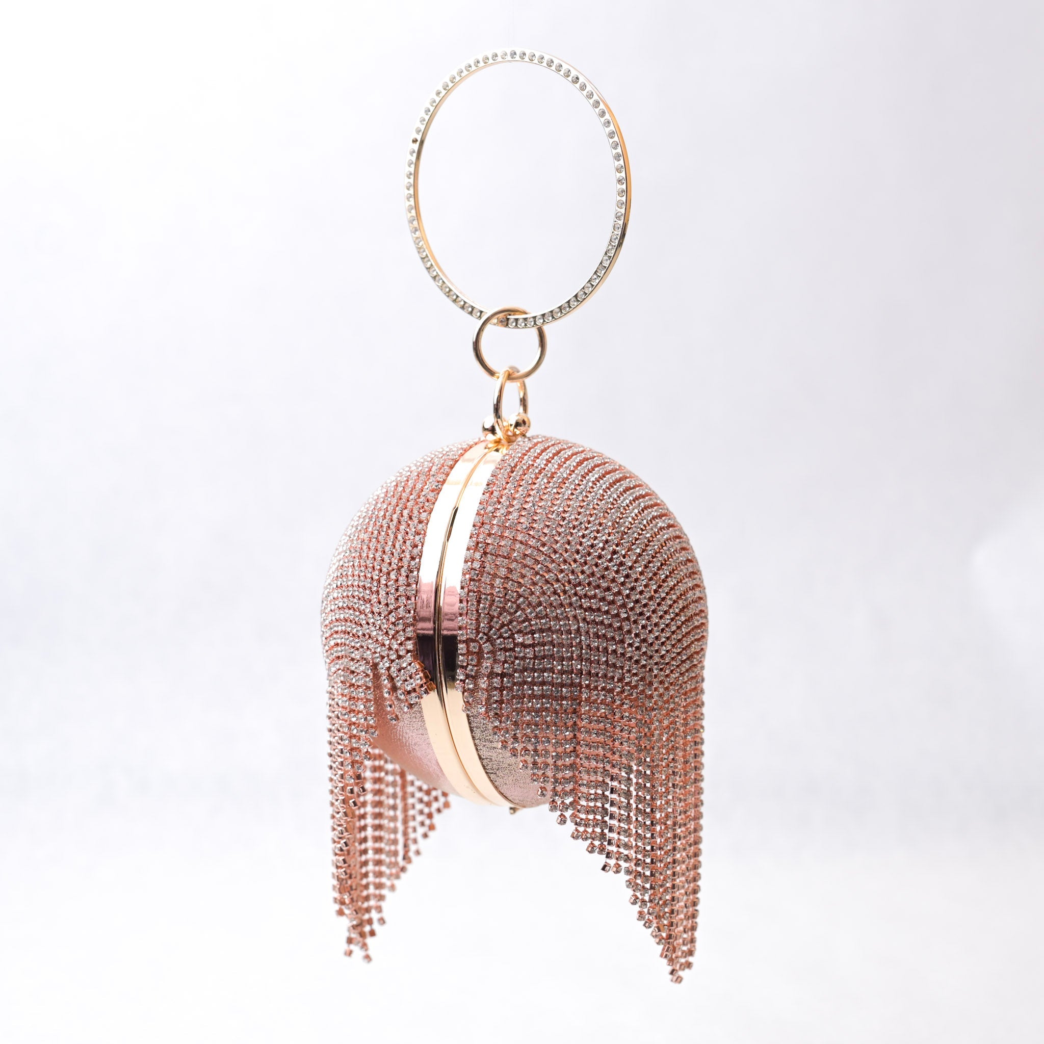 Round Rhinestone Clutch