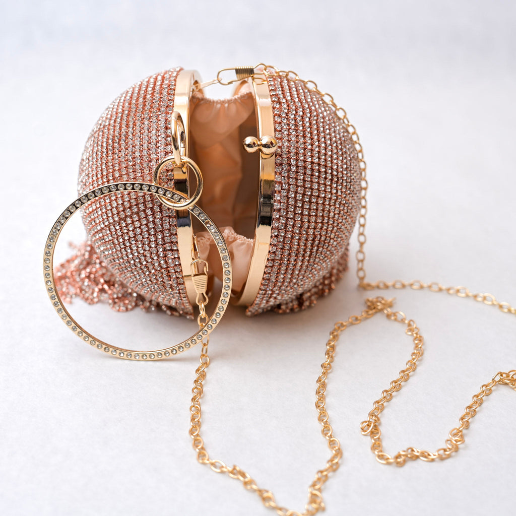 Round Rhinestone Clutch