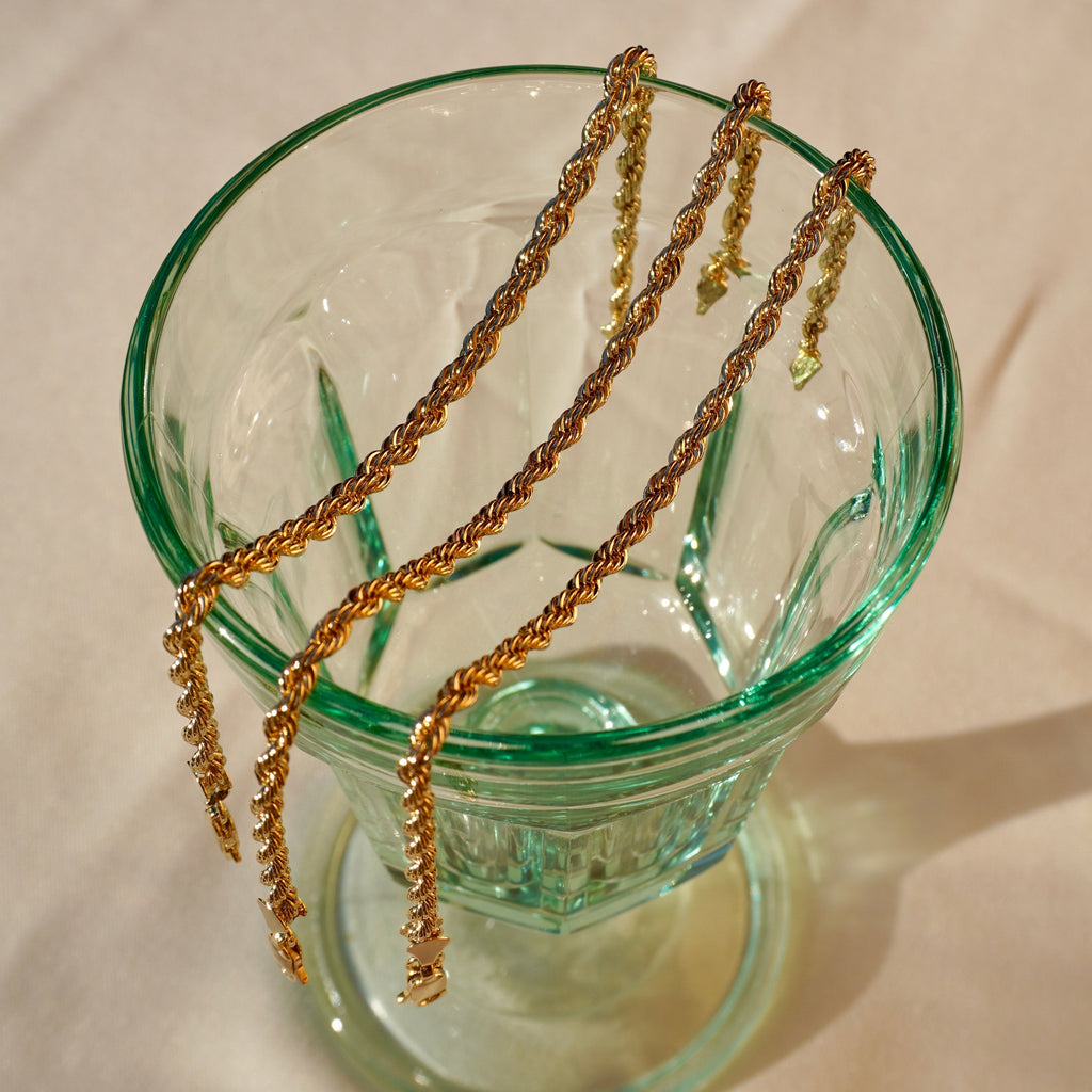 Unisex Brazilian 14k Gold Dipped 8" Rope Bracelet