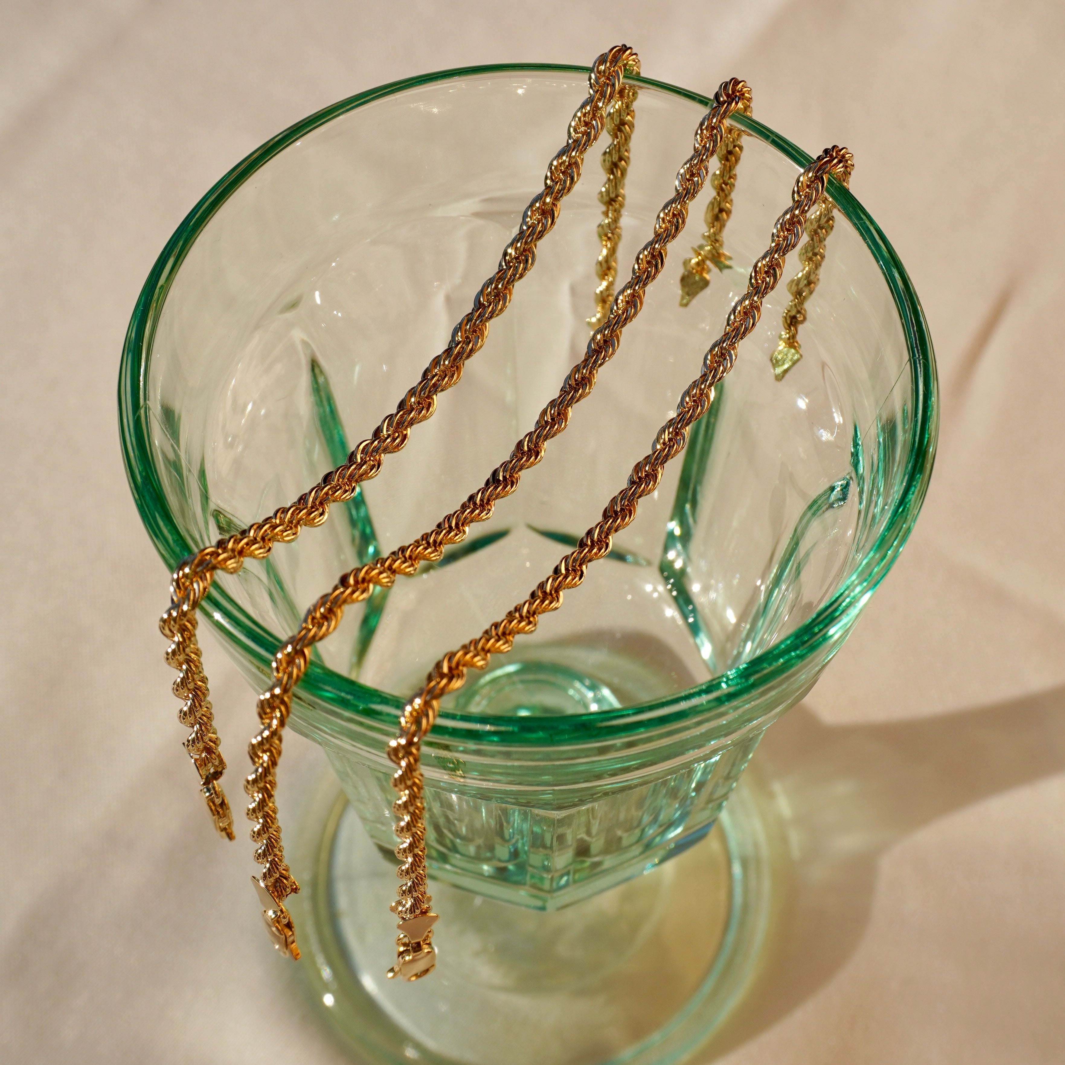 Unisex Brazilian 14k Gold Dipped 8" Rope Bracelet