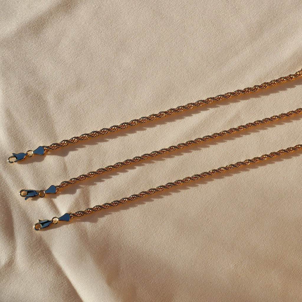 Unisex Brazilian 14k Gold Dipped 8" Rope Bracelet