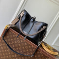 LOUIS VUITTON CARRYALL CARGO VIBE BB 26 IN BLACK LAMBSKIN BORWN MONOGRAM TAG