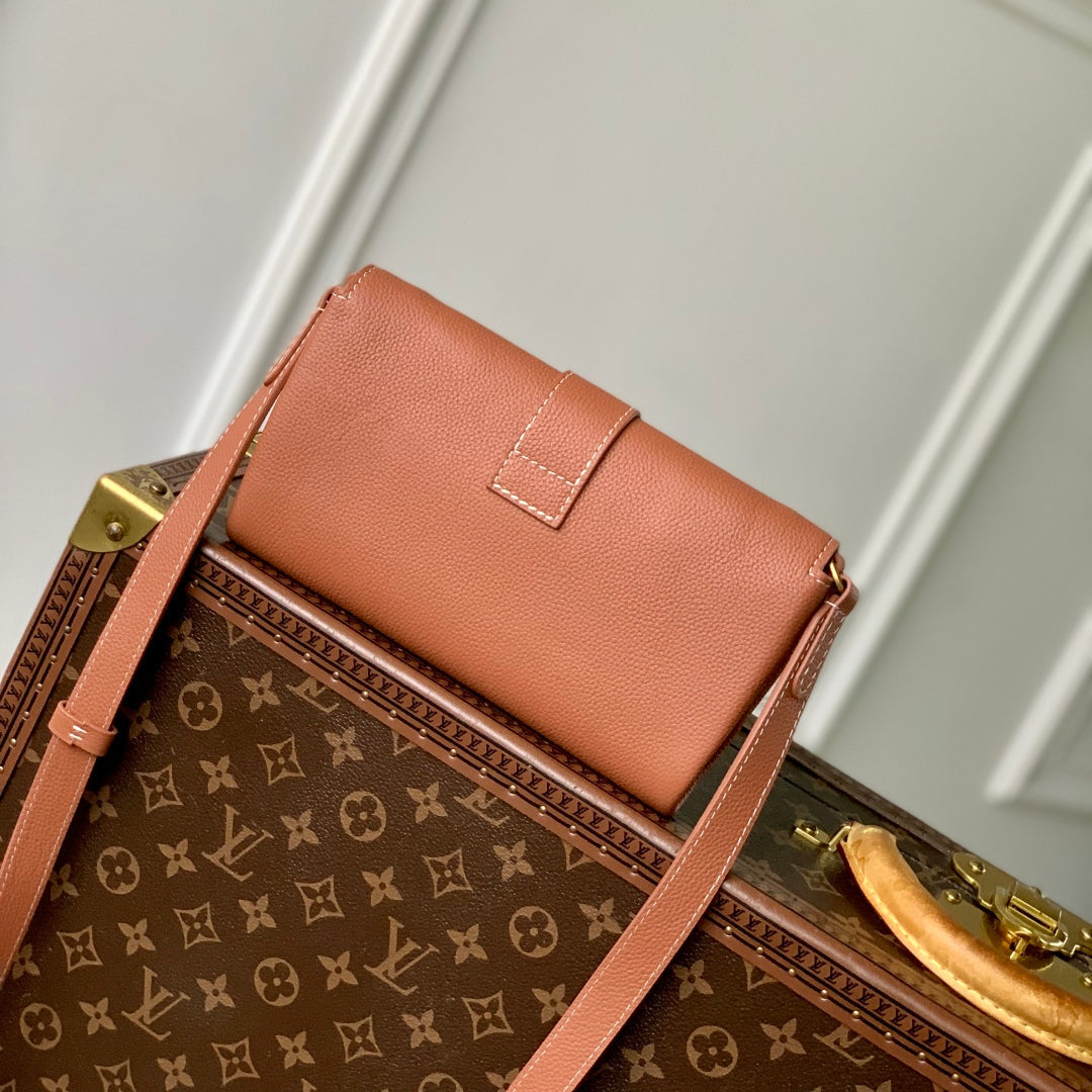LOUIS VUITTON LOW KEY BAG 22 IN COGNAC BROWN CALFSKIN