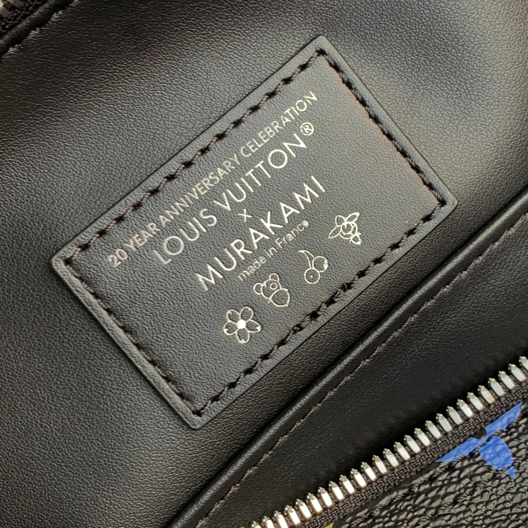LOUIS VUITTON SPEEDY SOFT 30 IN COLORFUL MONOGRAM PATTERN AND BLACK COATED CANVAS