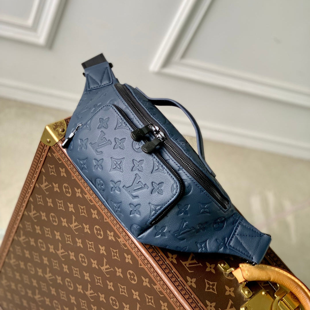 LOUIS VUITTON RUSH BUMBAG 30 IN DARK BLUE MONOGRAM SHADOW CALFSKIN