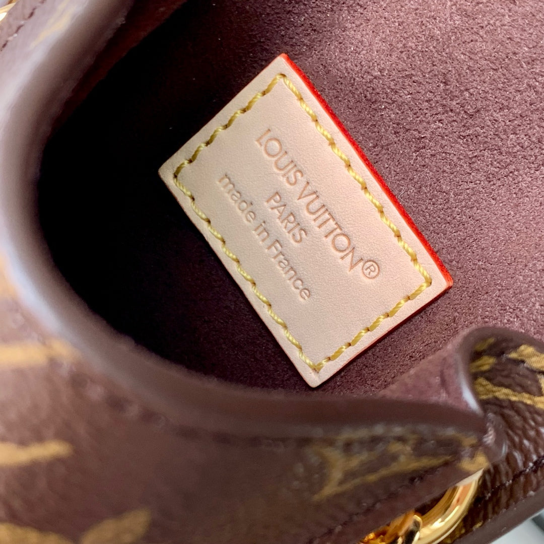LOUIS VUITTON PHONE POUCH 17.5 IN BROWN MONOGRAM COATED CANVAS AND CALFSKIN