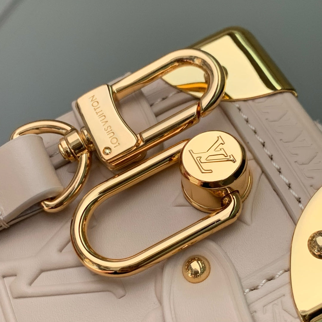 LOUIS VUITTON SIDE TRUNK 19 IN BEIGE MONOGRAM BOLD CALFSKIN GOLD HARDWARE