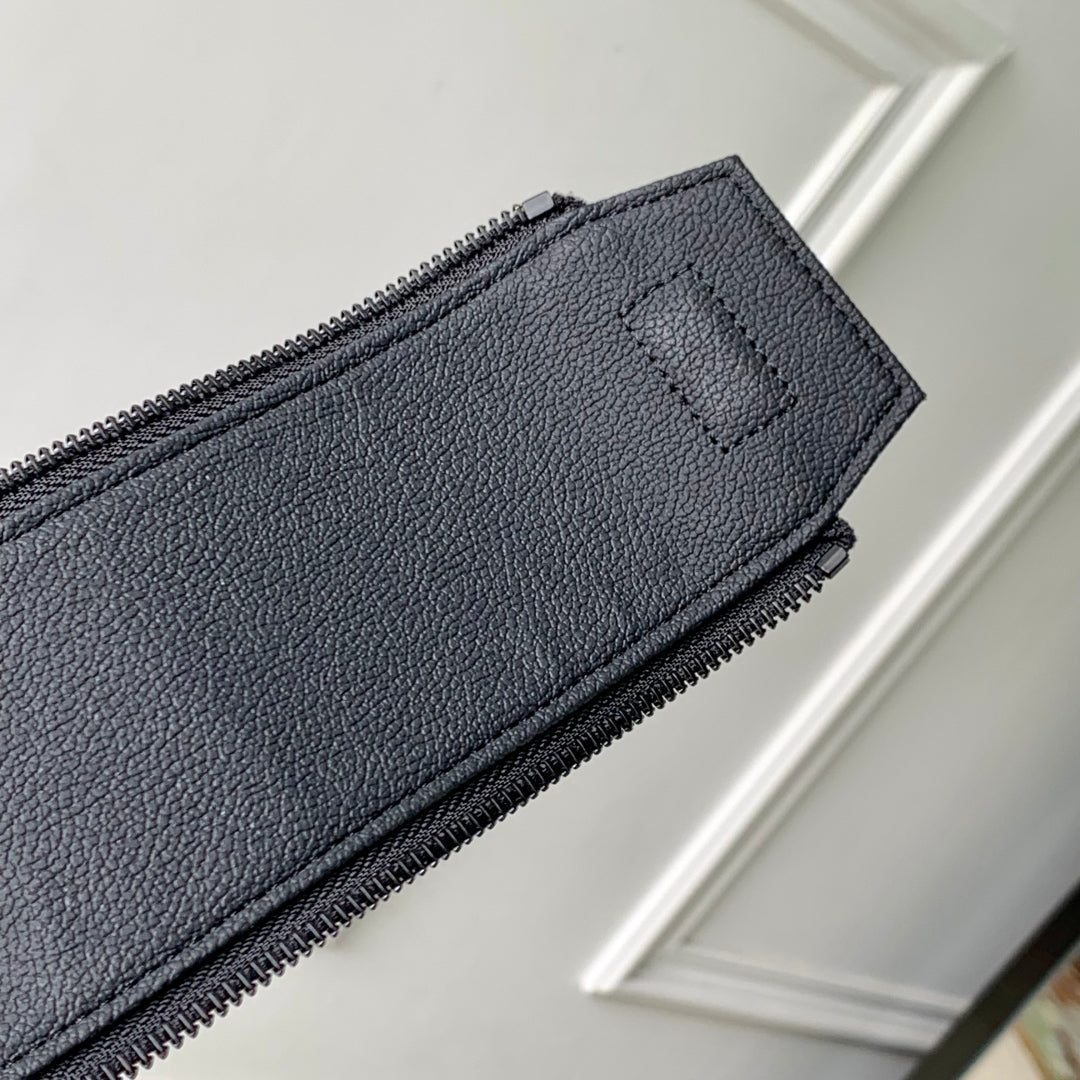 LOUIS VUITTON DOPP KIT 28 IN DARK BLUE MONOGRAM SHADOW CALFSKIN