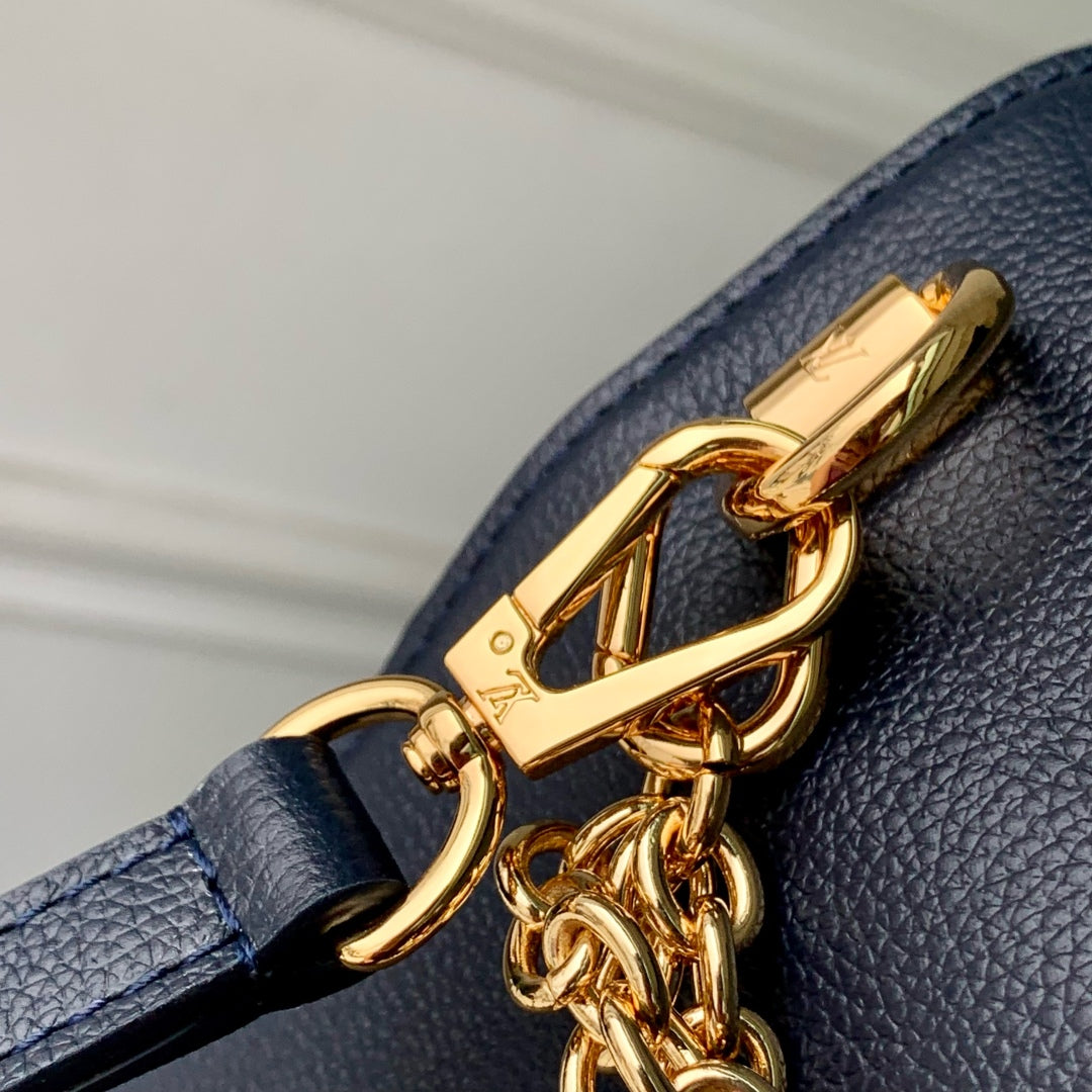 LOUIS VUITTON TWIST SLIM 19 IN NAVY BLUE TAURILLON CALFSKIN GOLD HARDWARE