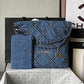 CHANEL MEDIUM 37 CROSSBODY BAG IN BLUE DENIM WITH CHAIN