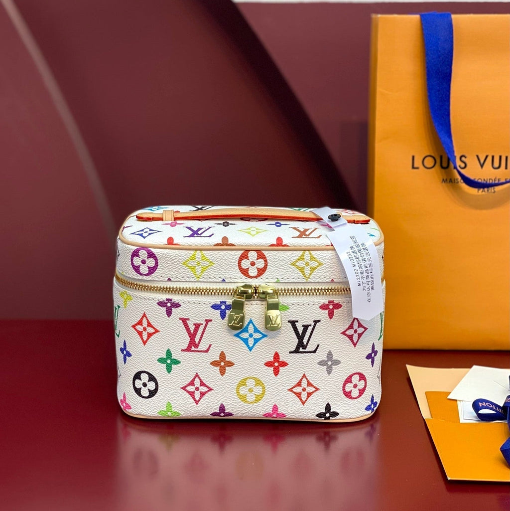 LOUIS VUITTON NICE BB 20 IN MULTICOLOR MONOGRAM CANVAS GOLD ZIPPER