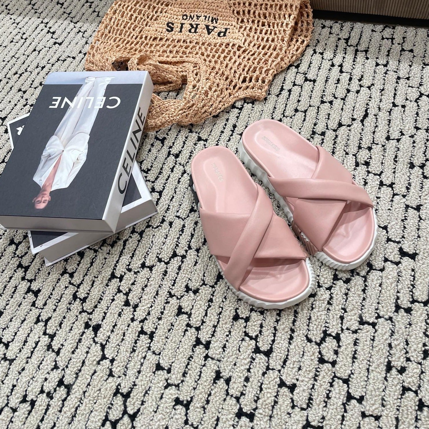 HERMES INFRA SANDAL LIGHT PINK CALFSKIN