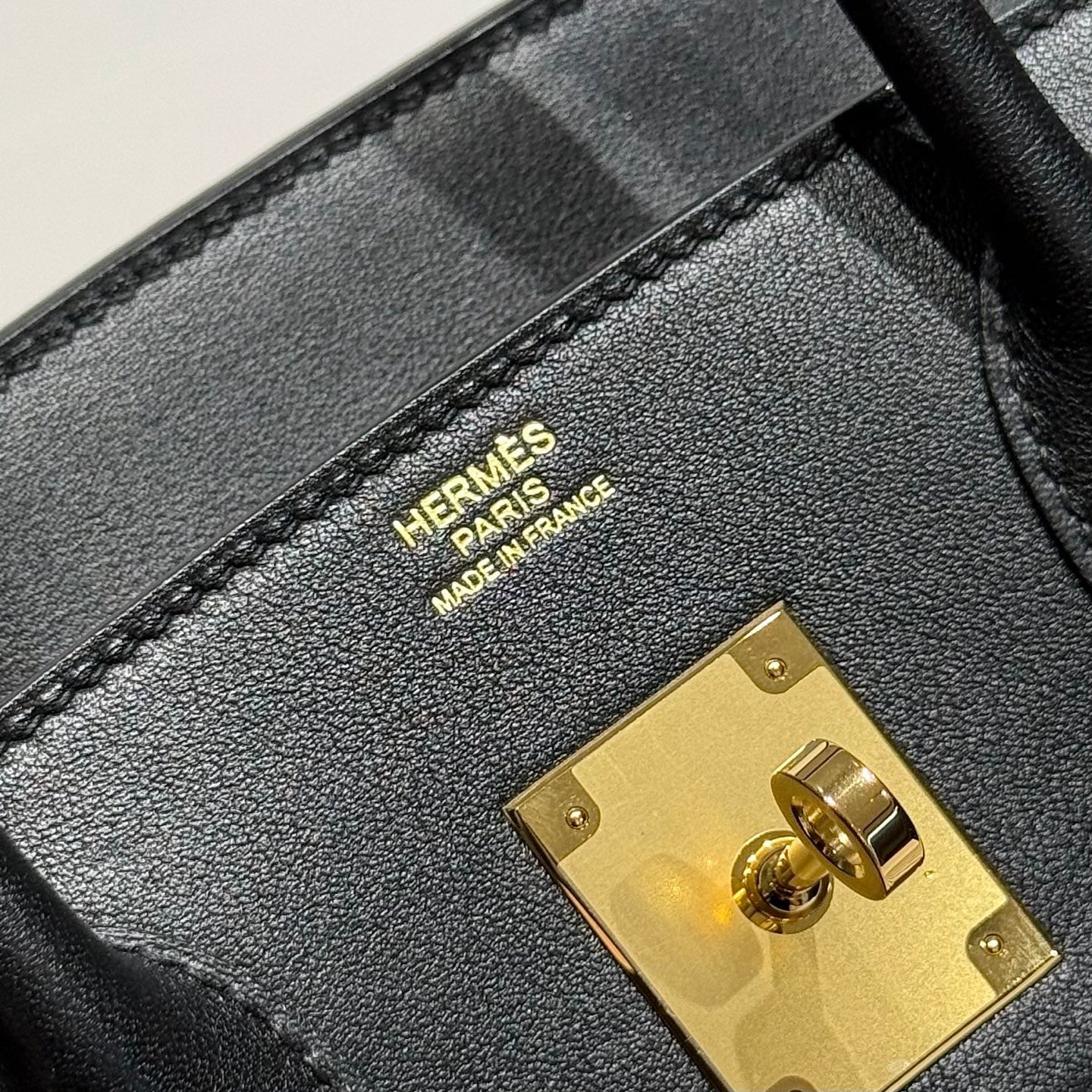 HERMES QUADRILLE BIRKIN 30CM IN BLACK SWIFT CALFSKIN WHITE BLACK PLAID TOILE CANVAS