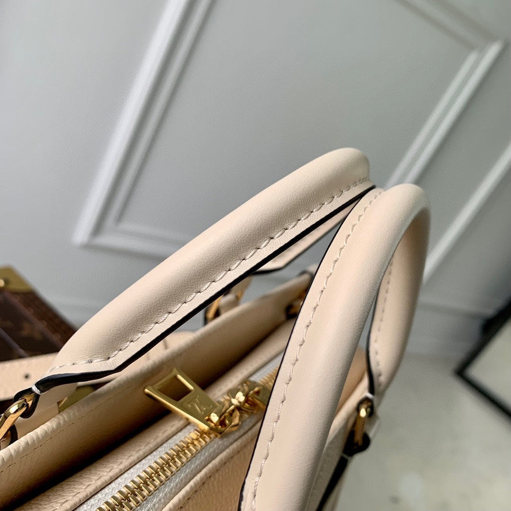 LOUIS VUITTON ONTHEGO EAST WEST BAG 25 IN BEIGE MONOGRAM EMBOSSED COWHIDE