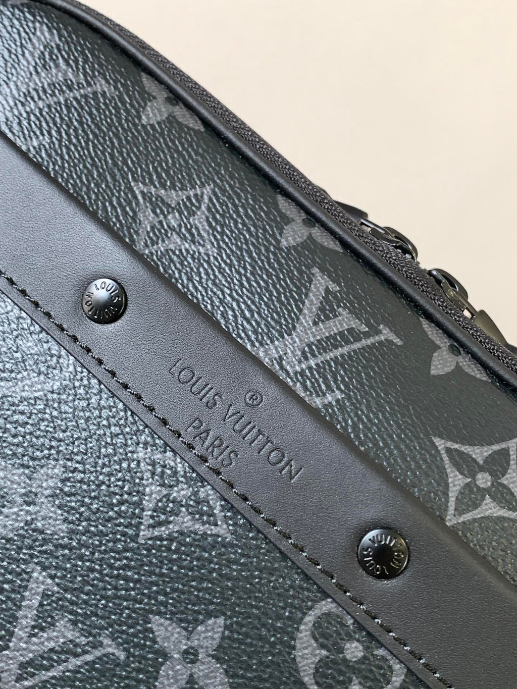 LOUIS VUITTON NANO ALPHA BAG 24 IN BLACK MONOGRAM ECLIPSE CANVAS AND COWHIDE