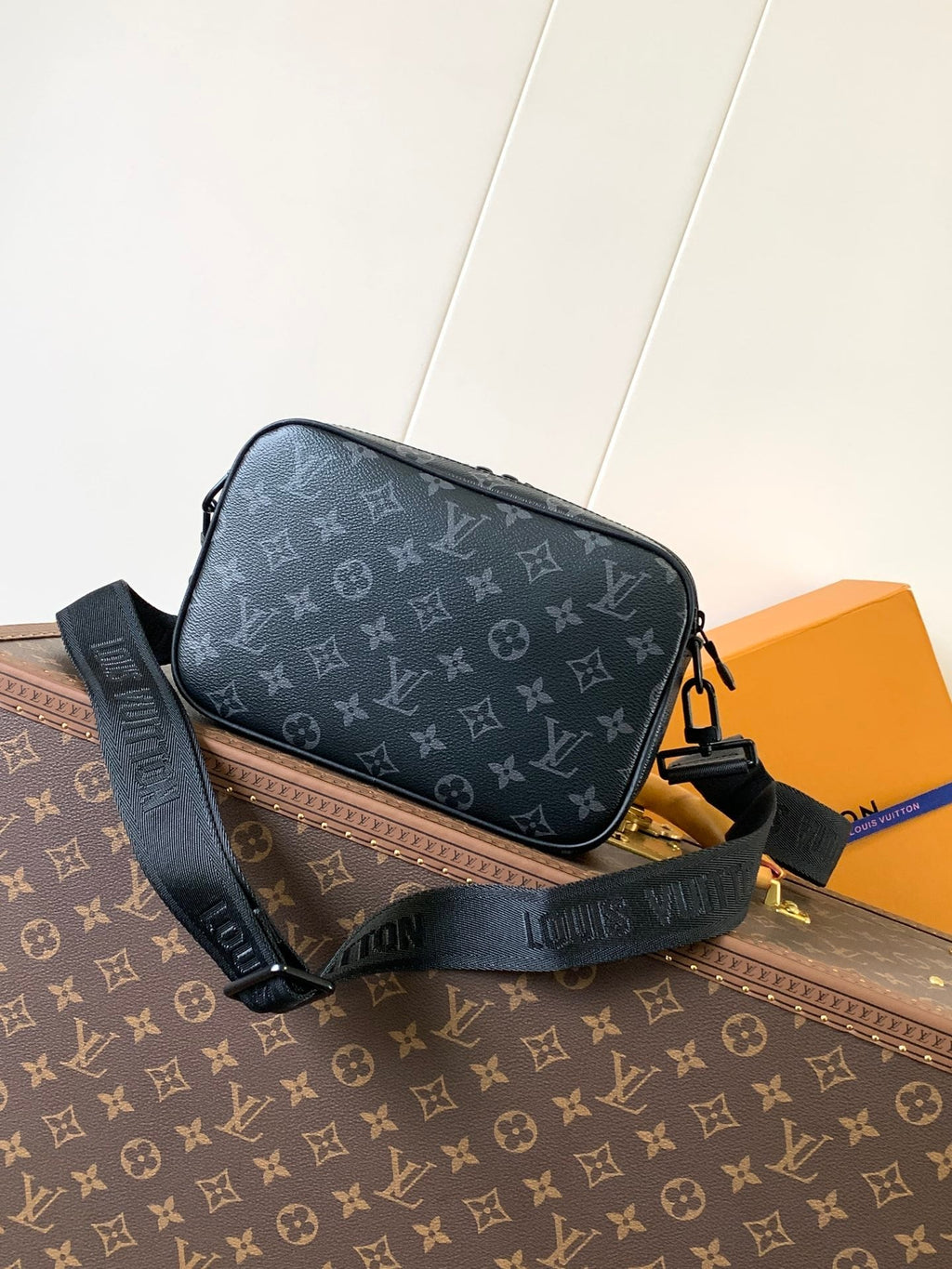LOUIS VUITTON NANO ALPHA BAG 24 IN BLACK MONOGRAM ECLIPSE CANVAS AND COWHIDE