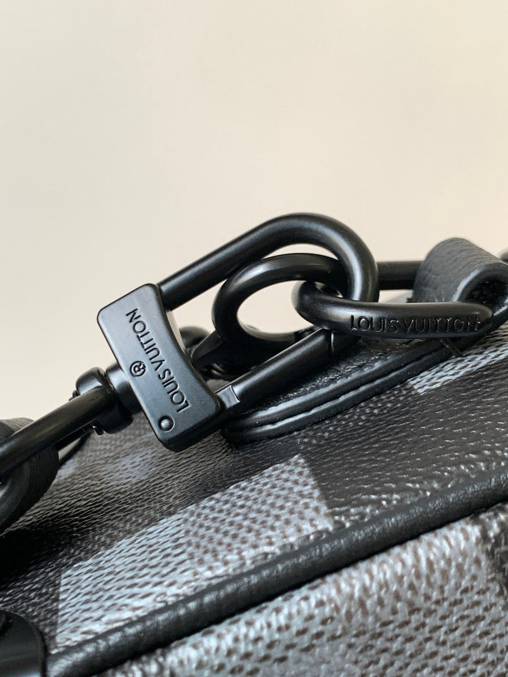 LOUIS VUITTON LV 25S MINI SOFT TRUNK BOX BAG 18 IN DAMOFLAGE BLACK CANVAS AND CALFSKIN