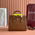 GUCCI 26S DIANA TOTE BAG 27 IN BROWN CALFSKIN
