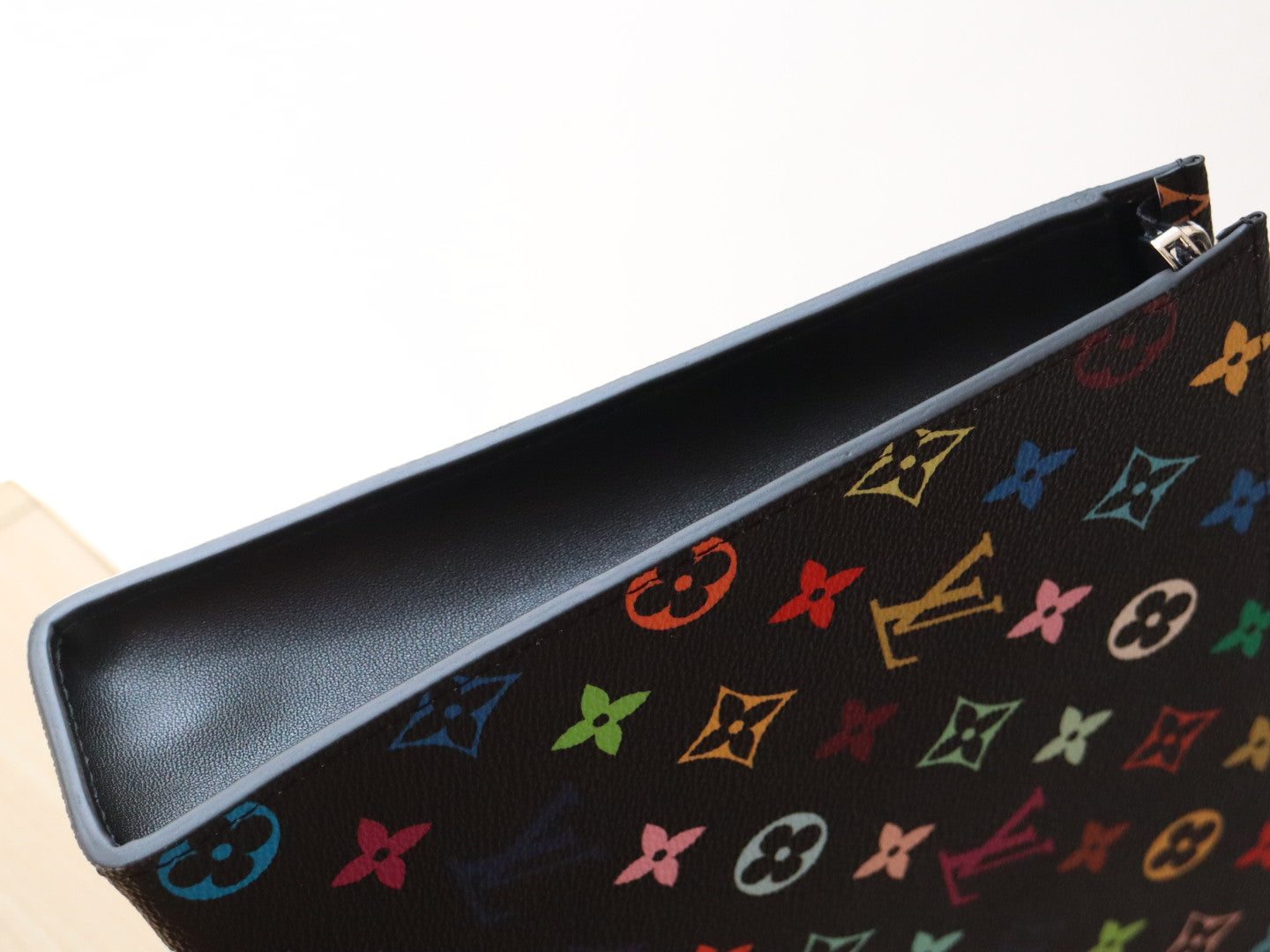 LOUIS VUITTON TOILETRY POUCH 25 IN BLACK MIX COLORFUL CALFSKIN