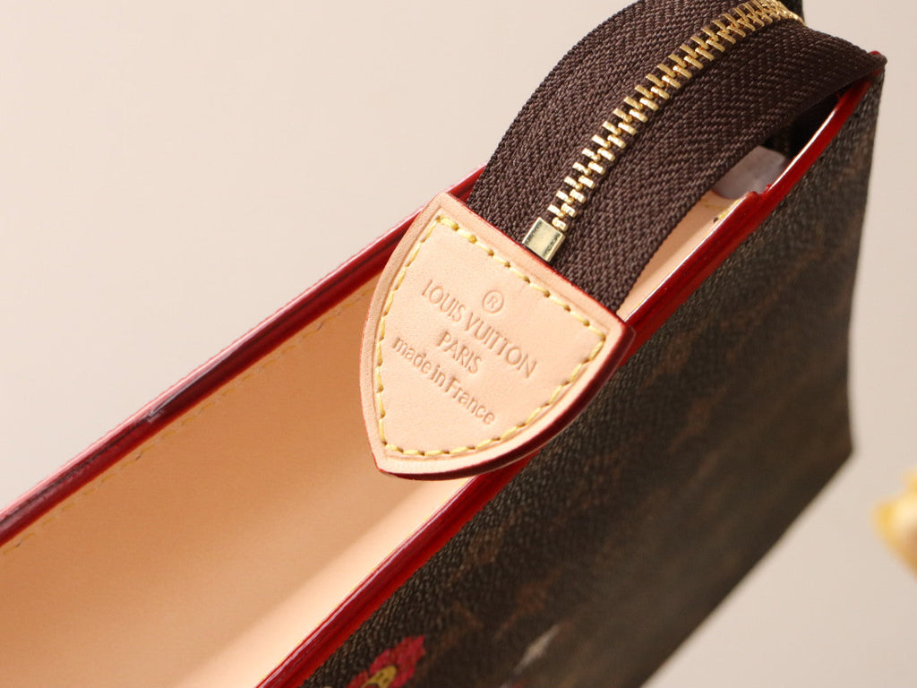 LOUIS VUITTON TOILETRY POUCH 25 CM BAG IN BROWN MONOGRAM CALFSKIN WITH STICKER