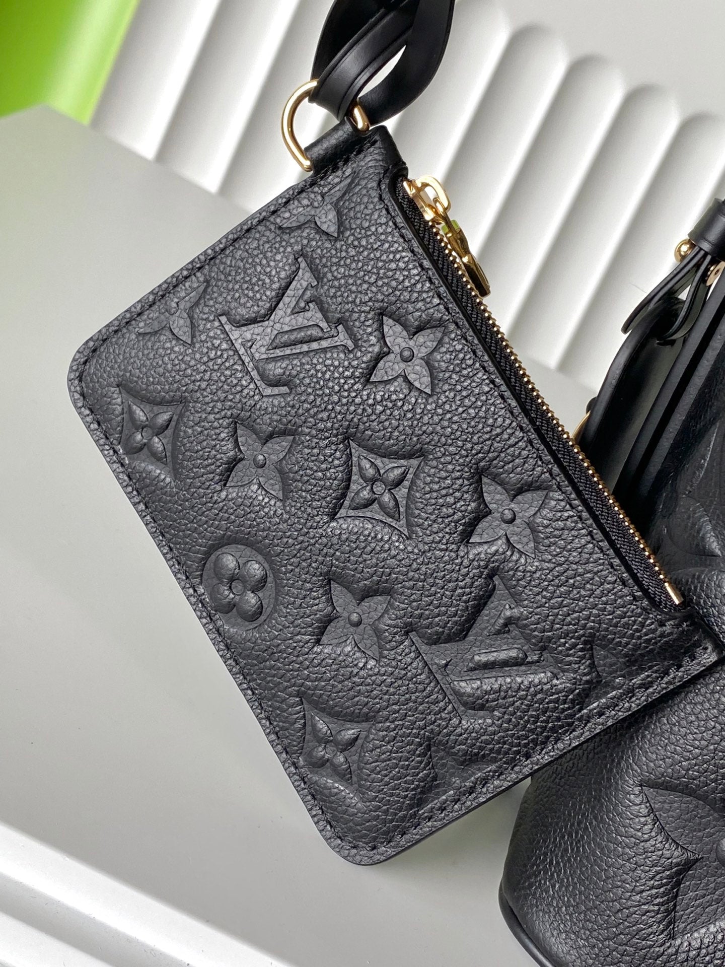 LOUIS VUITTON ALL IN BB 18 IN BLACK EMBOSSED COWHIDE GOLD LOCK