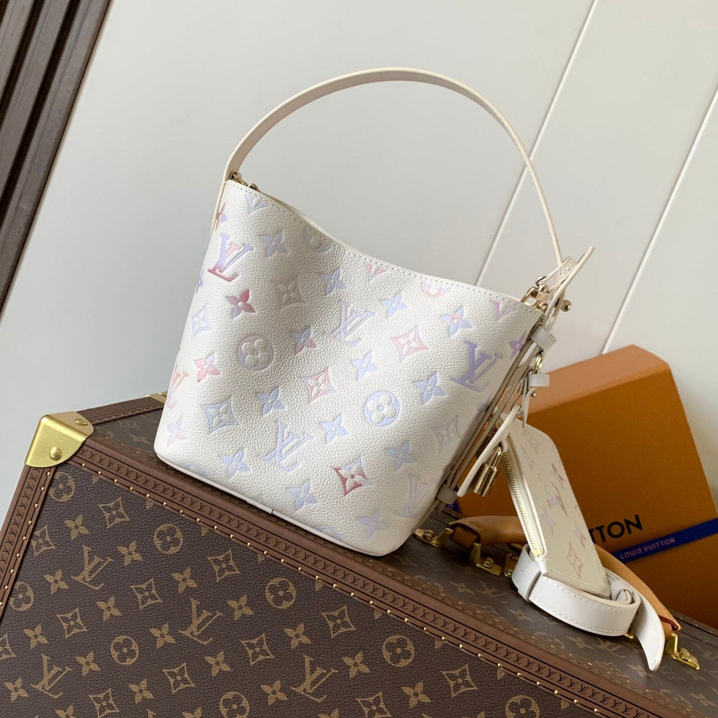 LOUIS VUITTON LV 25S ALL IN BB BAG 18 IN CREAM DREAM EMBOSSED TEXTURED CALFSKIN