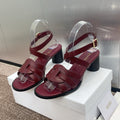 DIOR D-CLUB HIGH HEEL SLIDE 25S 55MM IN BURGUNDY RED CALFSKIN