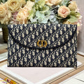 DIOR 30 MONTAIGNE 30CM BLUE OBLIQUE EMBROIDERY